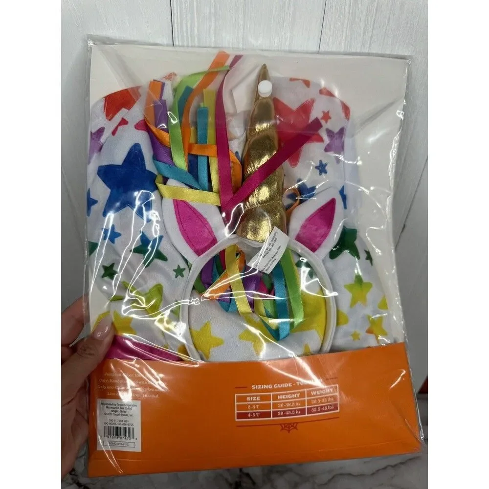 Toddler Rainbow Stars Unicorn Halloween Costume #01